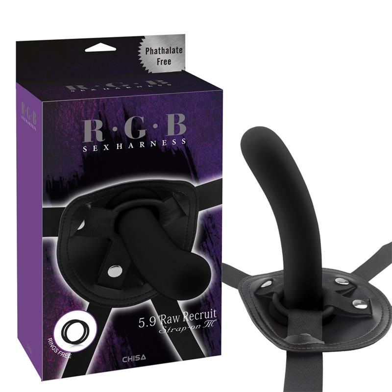 Chisa Strap-On mit Dildo Raw Recruit Größe M (Schwarz)