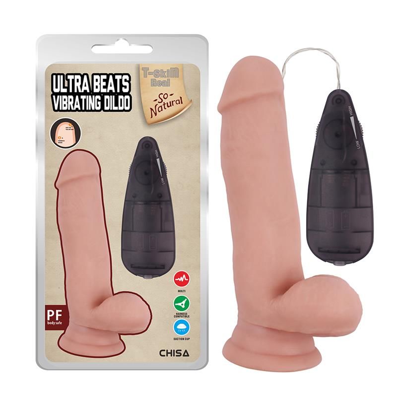 Chisa dildo vibratório realista Ultra Beats 6.8"