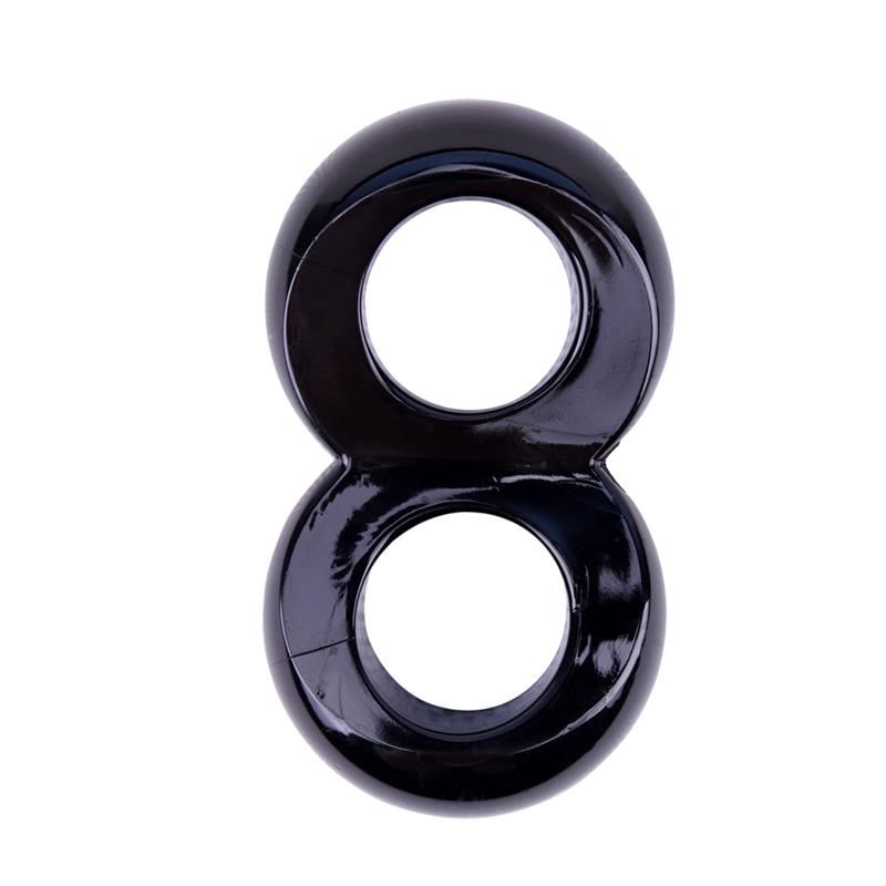 Chisa Duo Cock 8 Ball Ring-musta
