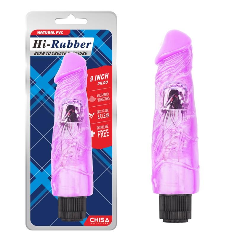 Chisa wibrator Hi-Rubber 9" (Fioletowy)