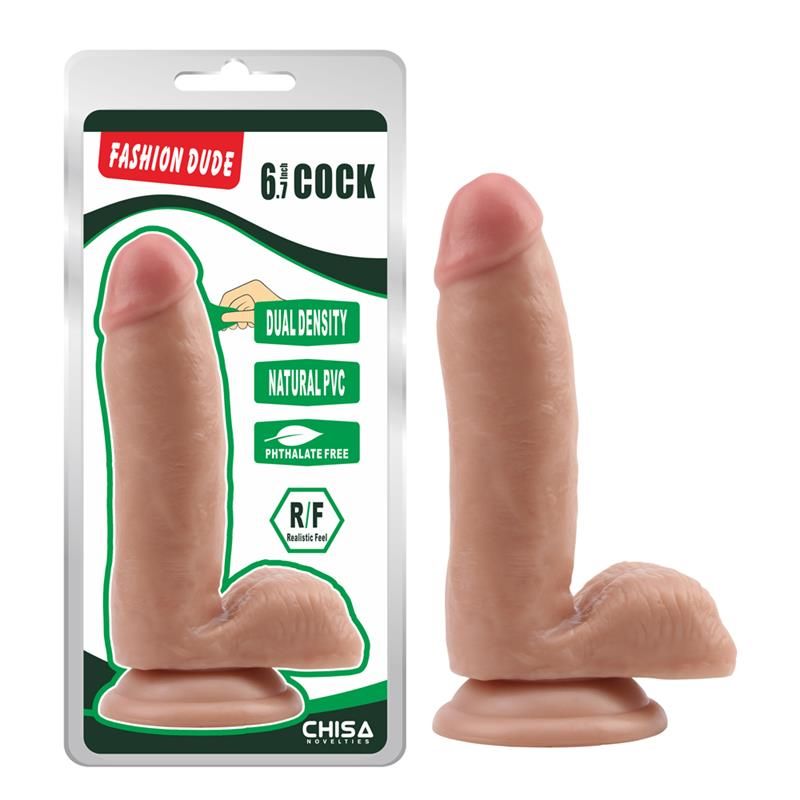 Chisa Dildo kaksoistiheys Fashion Dude 6,7" Ihonvärinen