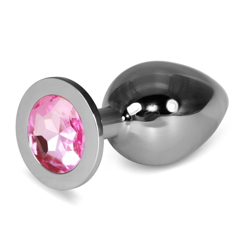 Lovetoy Metal Butt Plug RoseBud Classic with Pink Jewel
