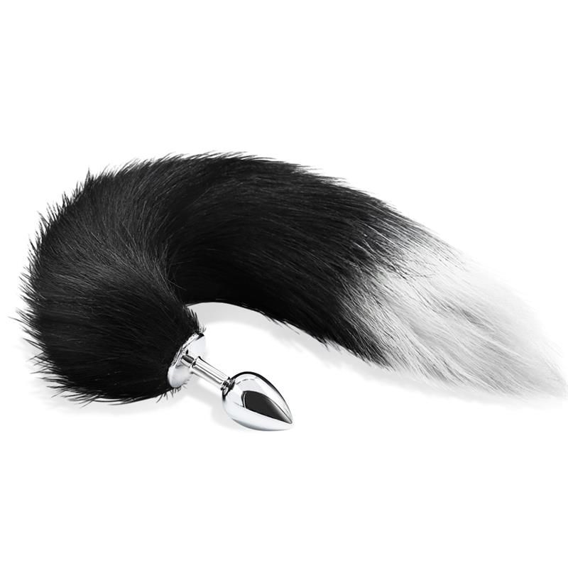 IntoYou Butt plug Nero e Bianco Foxy Tail