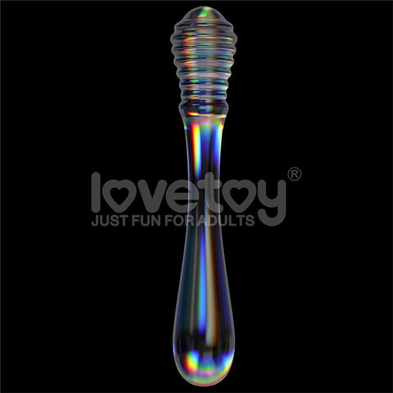 Lovetoy Twilight Gleam Glass Dildo Twin Pleasures 20.5 cm