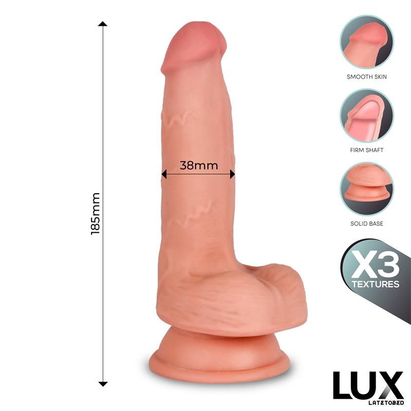 Lux Hans Dildo o potrójnej gęstości z jądrami 7,2"