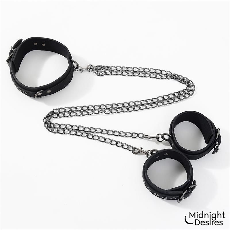 Midnight Desires collier et menottes de chevilles avec chaîne