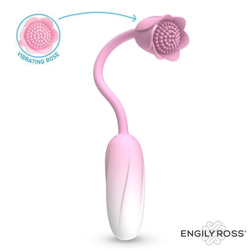 Engily Ross Florae ovetto vibrante con stimolatore a rosa e telecomando