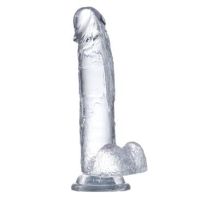 Glazed Realistic Dildo with Testicles Crystal Material