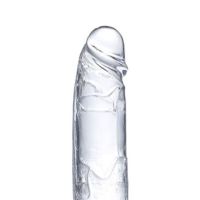 Glazed Realistic Dildo with Testicles Crystal Material