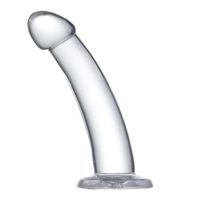Glazed Curved Dildo Crystal Material 18 cm