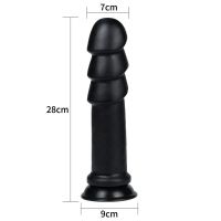 Lovetoy Dildo King Rozmiar Analne Ripples 11,25" (Czarny), zdjęcie 8