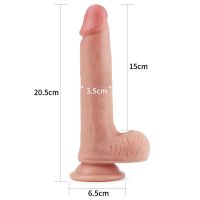 Lovetoy Nature dildo de silicone líquido 8" cor de pele, imagem 8