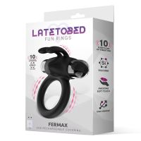 LateToBed Fermax vibrerande ring med kanin (svart), bild 4