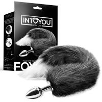 IntoYou Butt plug Nero e Bianco Foxy Tail, immagine 4