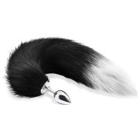 IntoYou Butt plug Nero e Bianco Foxy Tail