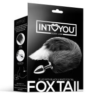 IntoYou Butt plug Nero e Bianco Foxy Tail, immagine 3