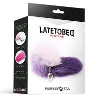 LateToBed Analplug med lilla og hvid rævehale Størrelse S, billede 3