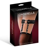 Cinderella jarretière à coeur et volants, noir, photo 2
