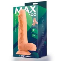Max & Co Tod dildo realista com testículos 9" cor de pele