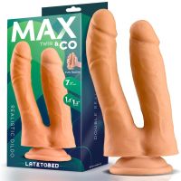 Max & Co Twin Realistyczne dildo dwustronne 7,1" Cielisty, zdjęcie 2