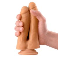 Max & Co Twin Realistyczne dildo dwustronne 7,1" Cielisty, zdjęcie 3