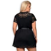 Obsessive 810-PEI-1 Kimono med blonder (Sort), billede 2