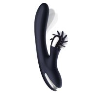 IntoYou Darkspace Vibrator pyörivillä kielillä ja sormella (sininen)