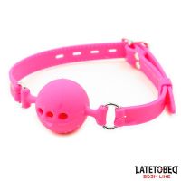 LateToBed Breathable Silicone Ball Gag S - 4 cm (Pink), picture 3