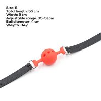LateToBed bâillon boule respirant S - 4 cm, noir et rouge, photo 8