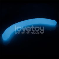 Lovetoy Dubbelända dildo Lumino Blue Light 18,5", bild 3