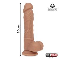 Liketrue Realistisk dildo i flydende silikone med dobbelt lag 8", billede 8