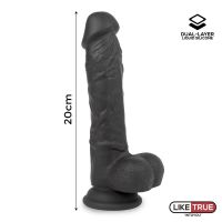 Liketrue dildo realistyczne Liquid Silicone dwustronne 8" (Czarny), zdjęcie 8
