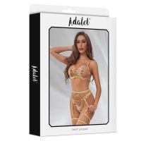 Adalet Lingerie Zoey soutien, tanga e cinto de ligas com flores amarelas, imagem 4