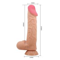 Baile dildo vibratório com pele deslizante 24 cm e comando, imagem 9