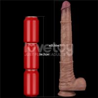 Lovetoy Dwuwarstwowe Elastyczne Dildo XXL 16" Naturalny, zdjęcie 12