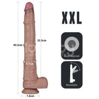 Lovetoy Dwuwarstwowe Elastyczne Dildo XXL 16" Naturalny, zdjęcie 14