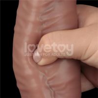 Lovetoy Dwuwarstwowe Elastyczne Dildo XXL 16" Naturalny, zdjęcie 8