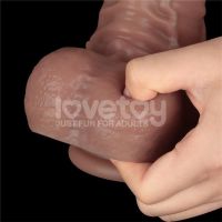 Lovetoy Dwuwarstwowe Elastyczne Dildo XXL 16" Naturalny, zdjęcie 9