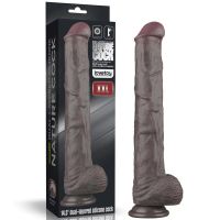 Lovetoy Böjbar dildo med dubbla lager XXL 14,5" Brun