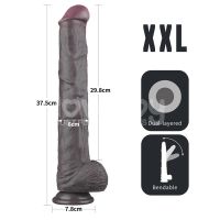 Lovetoy Böjbar dildo med dubbla lager XXL 14,5" Brun, bild 13