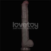 Lovetoy Böjbar dildo med dubbla lager XXL 14,5" Brun, bild 3