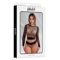 Adalet Lingerie Yara conjunto de rede de manga comprida (preto)
