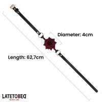 LateToBed Ballgag i guldfarvet metal med rose, billede 5