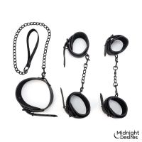 Midnight Desires Restraint Set with Collar with Leash and Cuffs, picture 3