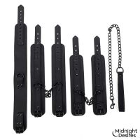 Midnight Desires Restraint Set with Collar with Leash and Cuffs, picture 2