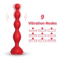 Urban Sky Vibrating Anal Beads with Round Beads (Rose Base), picture 5