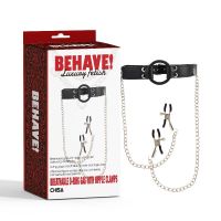 Chisa Breathable O Ring Gag with Nipple Clamps, picture 6