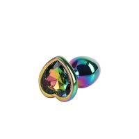 Plug anal métal Chisa Rainbow Heart Taille S, photo 2