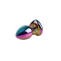 Plug anal métal Chisa Rainbow Heart Taille S, photo 3