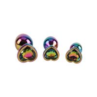 Chisa Rainbow Heart Butt Plug 3-delt sæt Anal starter kit